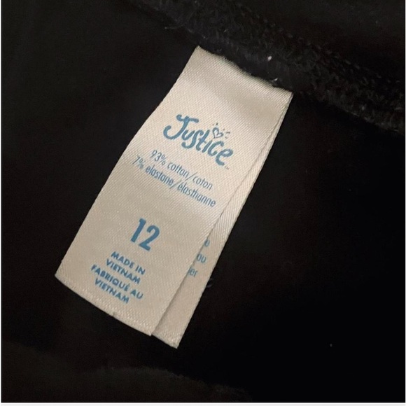 Girls black Justice leggings size 12 - Picture 3 of 3